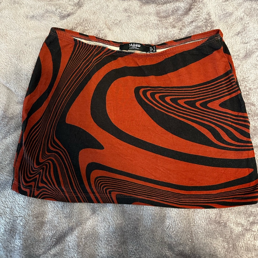 Jaded London 90s extra mini mini skirt in ripple print